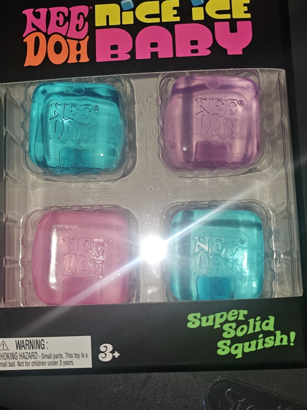 Nee Doh Nice Ice Baby Super Solid Squish Packs - Pink & Teal